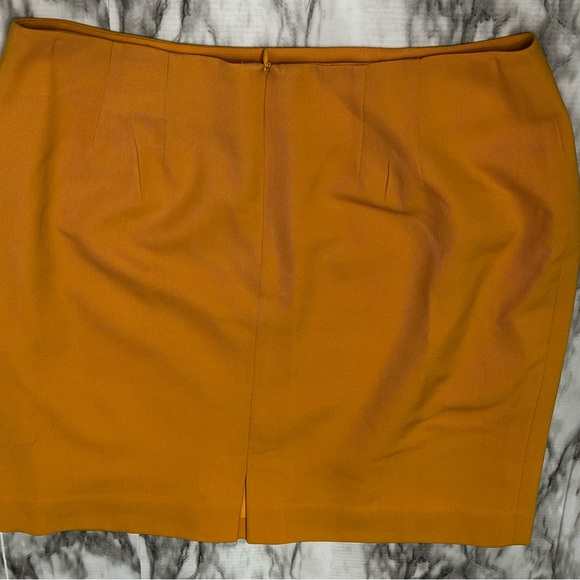 Tarra Hall Vintage Golden Jewel-tone Yellow Wool Pencil Skirt Made In USA 80s - Picture 8 of 9